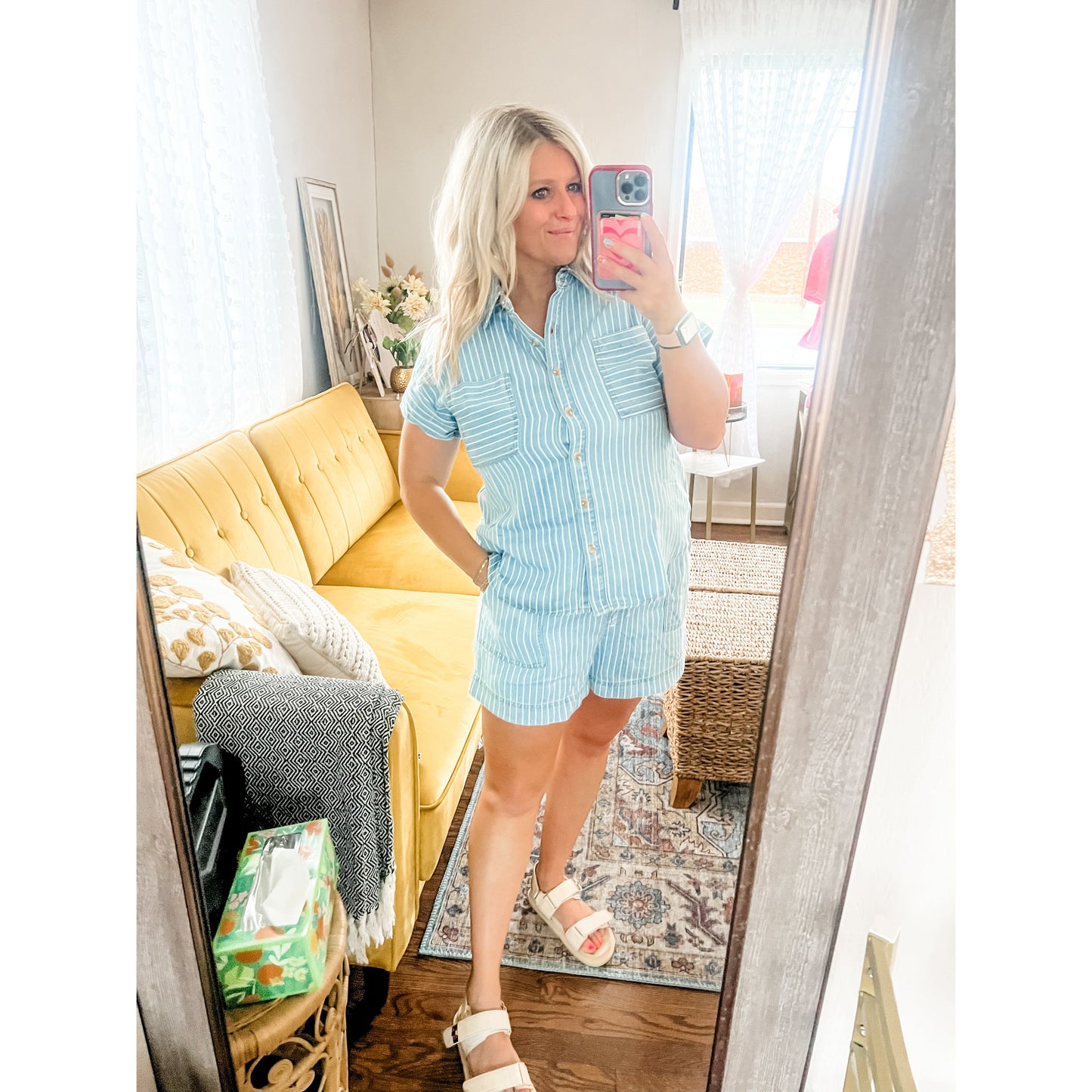 Chambray Button Down Top
