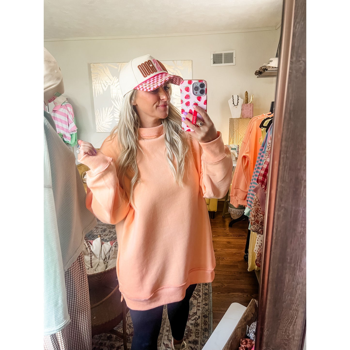 Peach Mock Neck