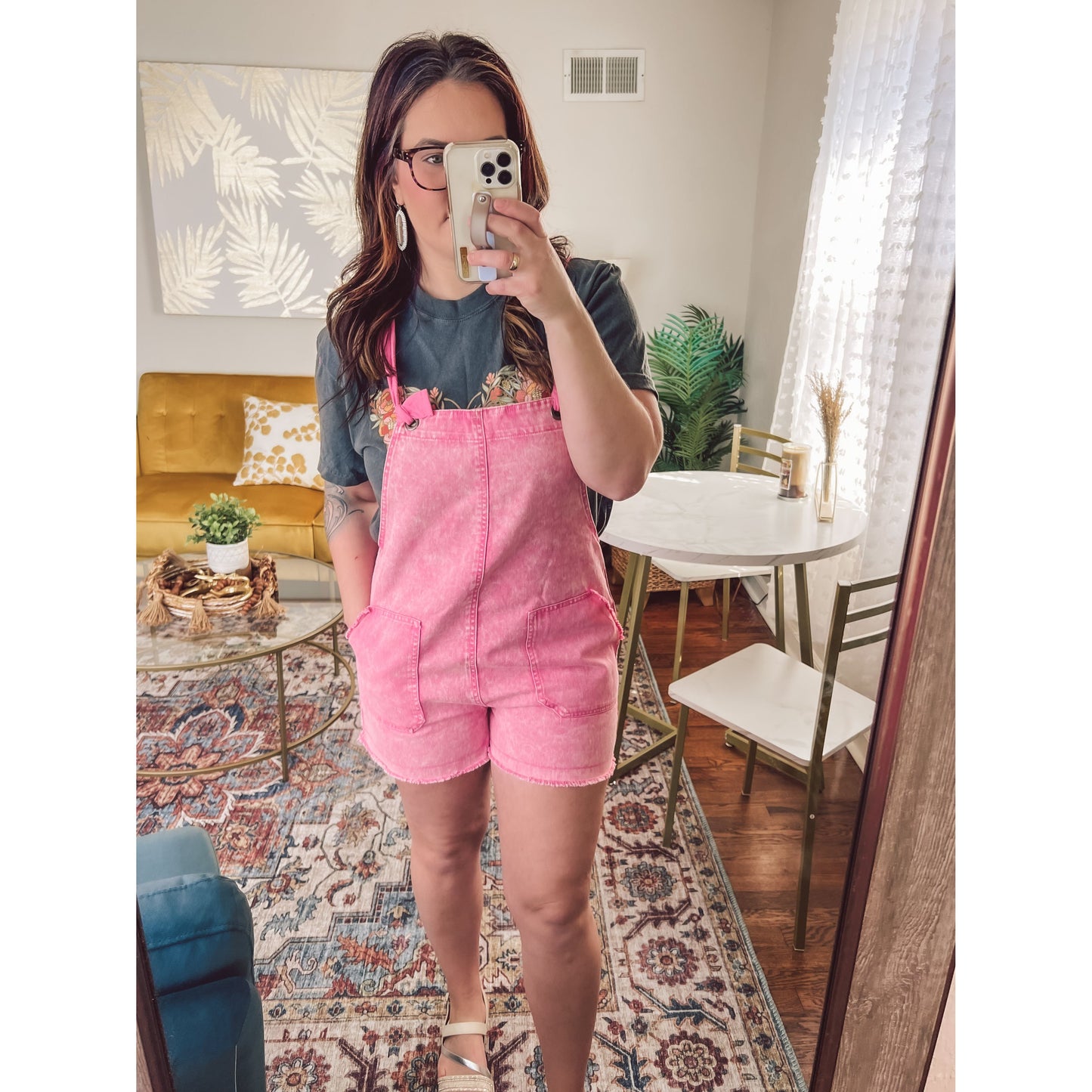 Denim Overall Shorts