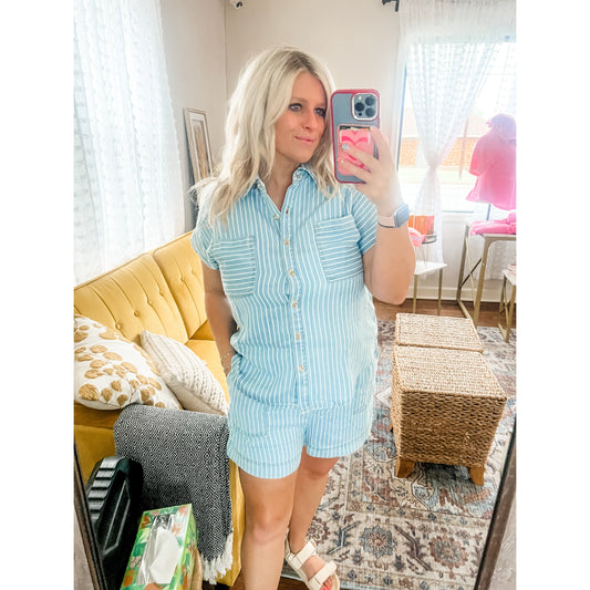 Chambray Button Down Top