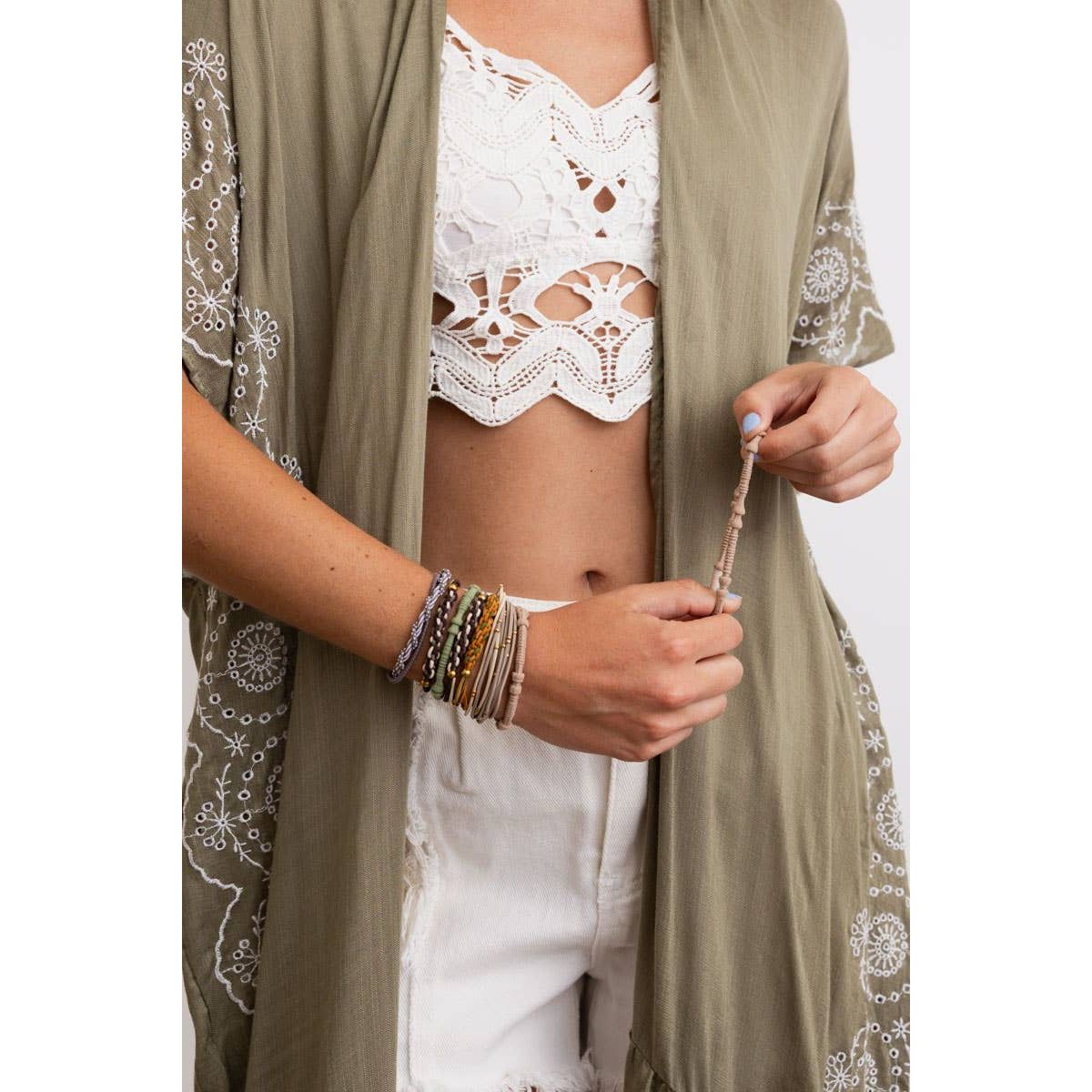 Retro Bohemian Stackable Hair Tie Bracelet Set ☮️