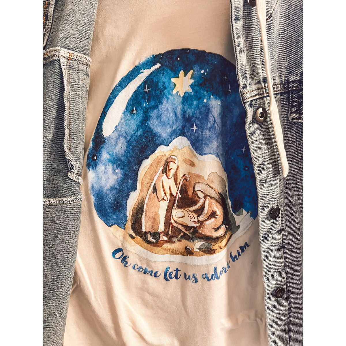 Oh Come Let Us Adore Him Long Sleeve Tee