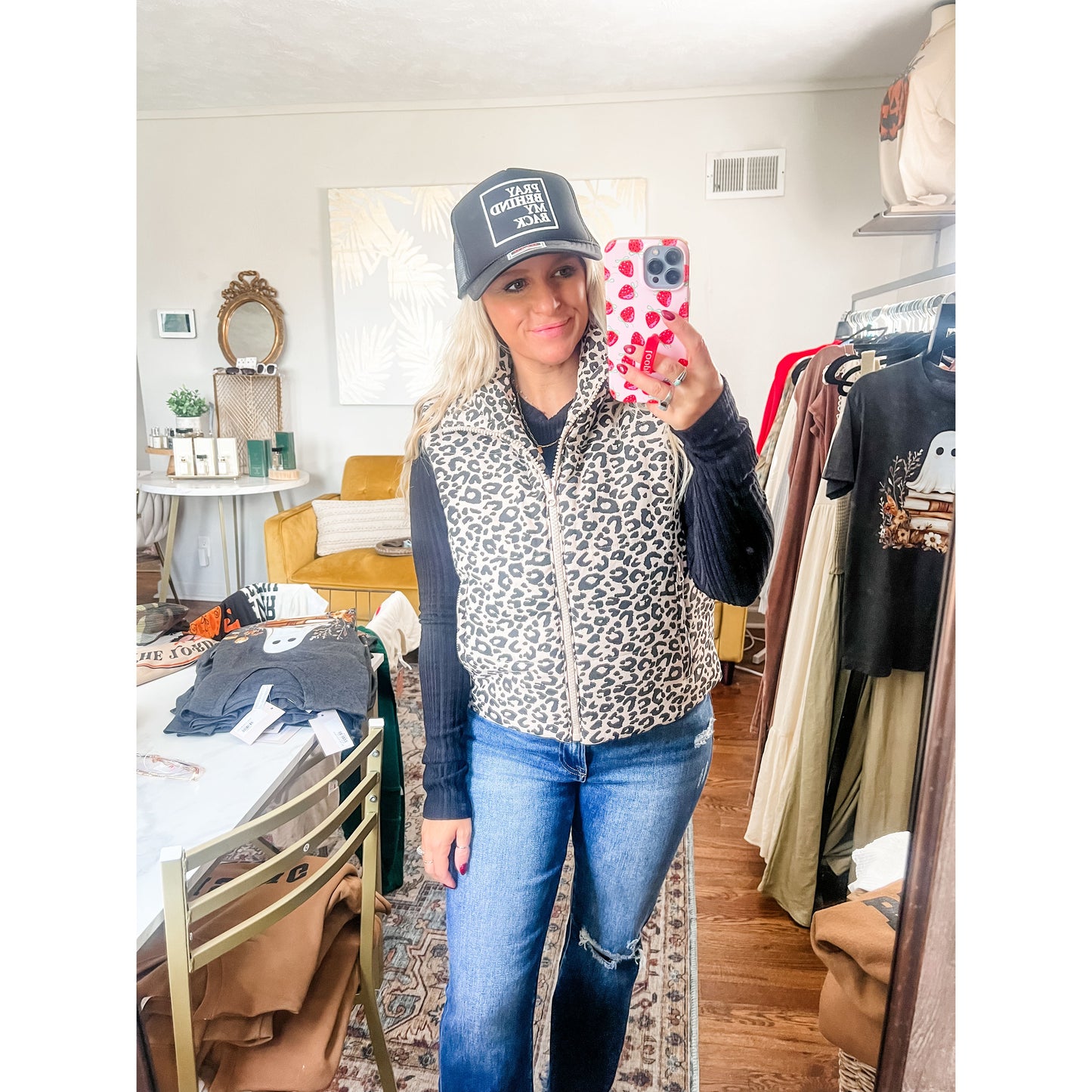 Leopard Puffer Vest