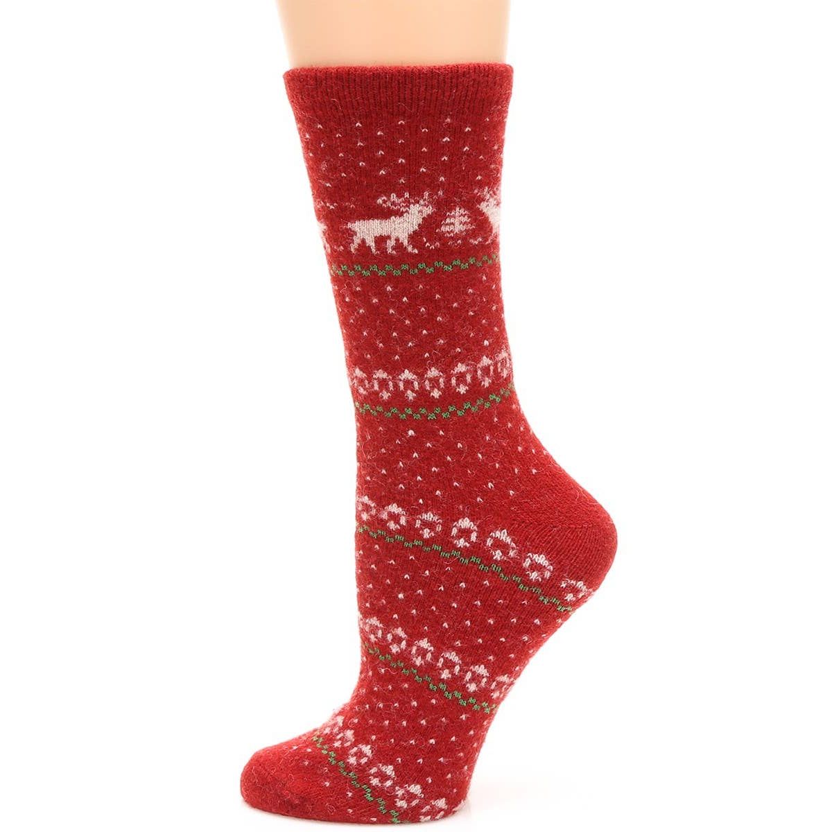 Reindeer Wool Blend Crew Socks