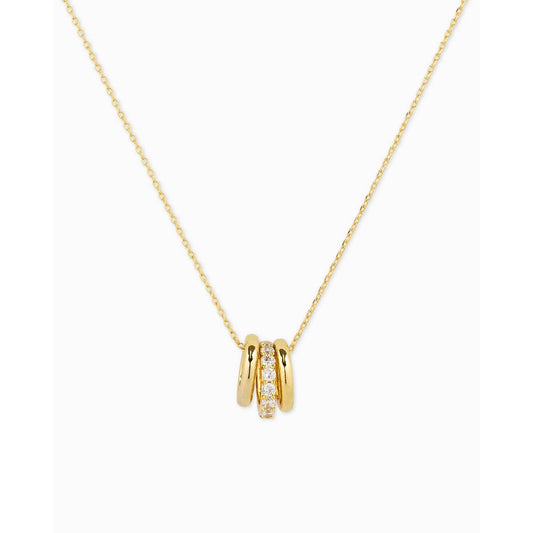 CZ Rondelle Charm Pendant Necklace