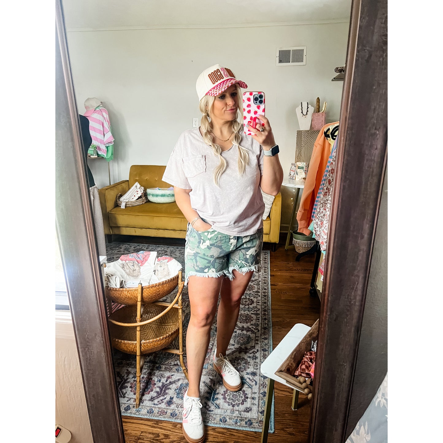 Camo Denim Shorts