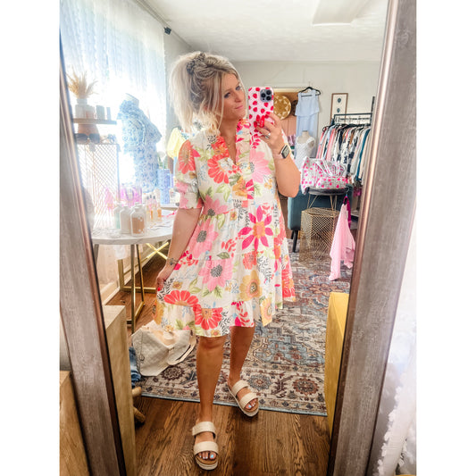 Floral Puff Sleeve Dress