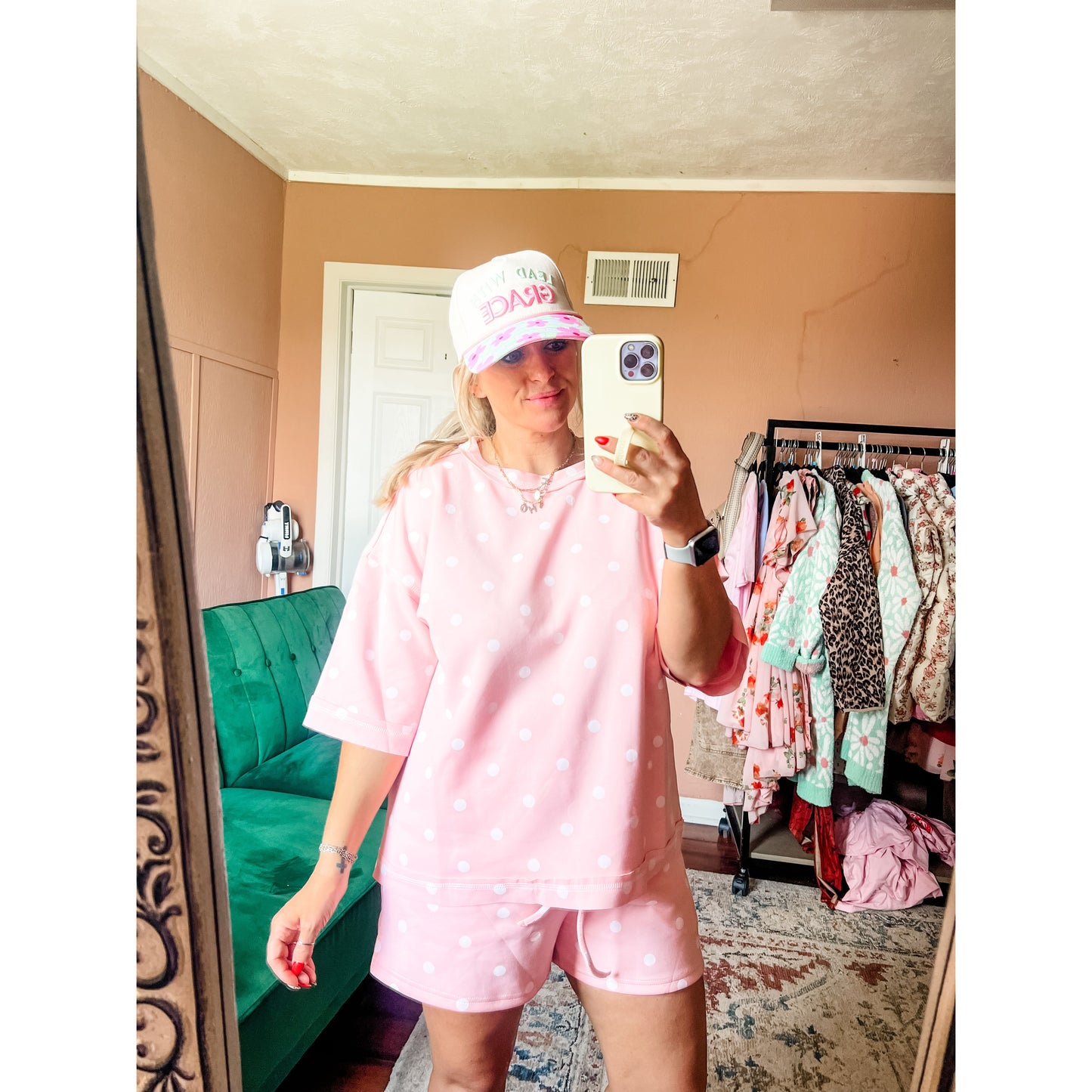 Polka Dot Scuba Top and Shorts Set
