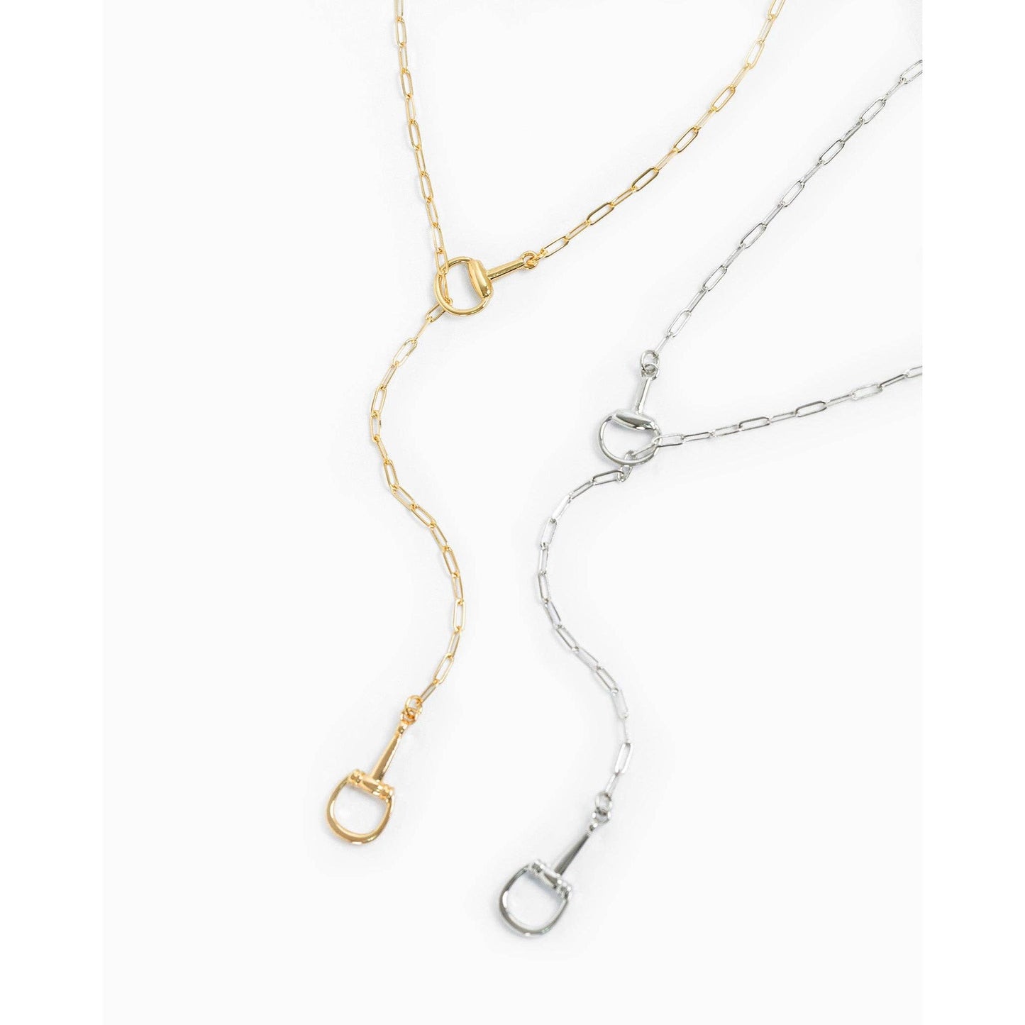 Horsebit Y-Drop Lariat Necklace