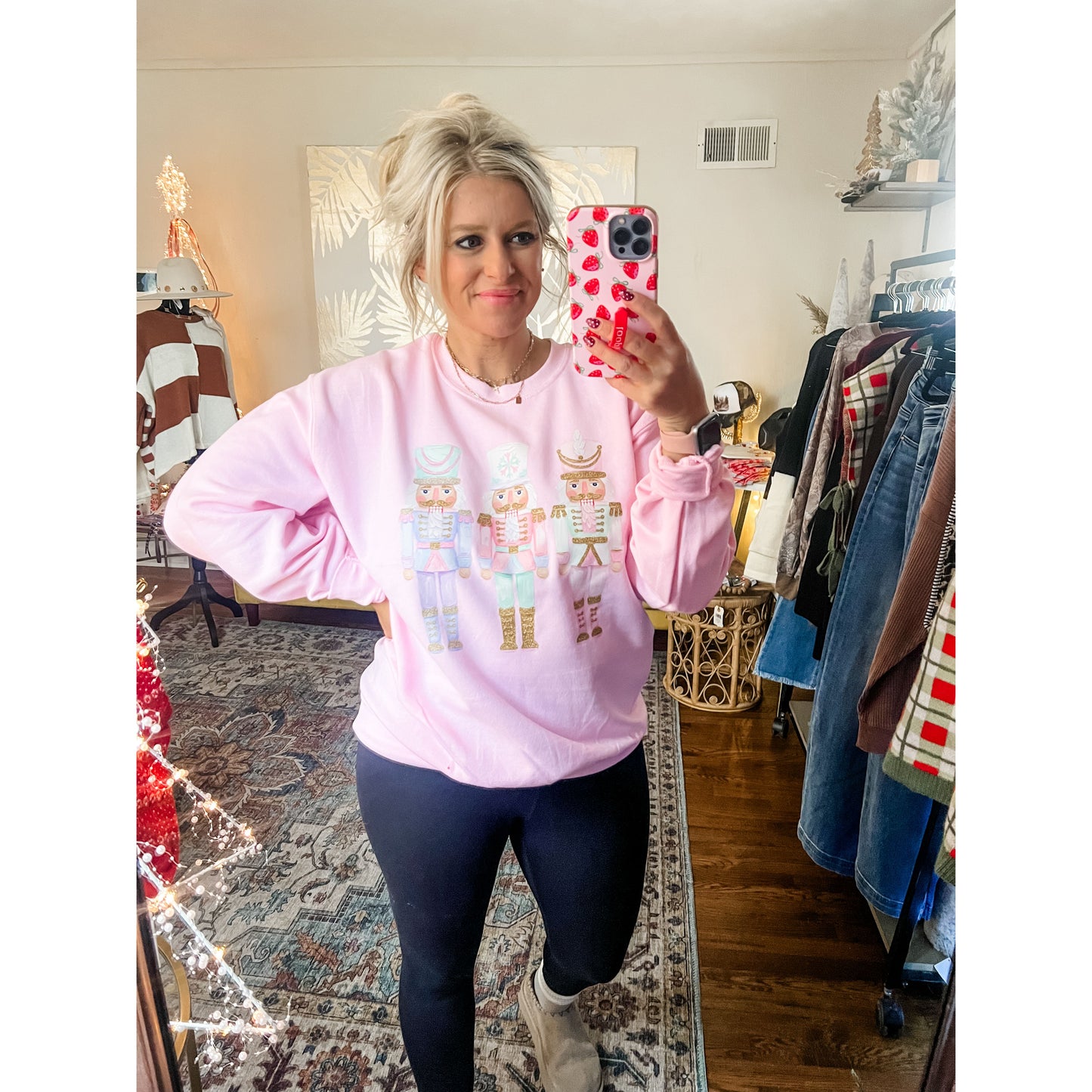 Bubble Gum Pink Nutcracker Sweatshirt