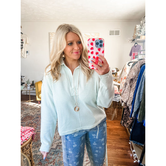 Mint Long Sleeve Polo