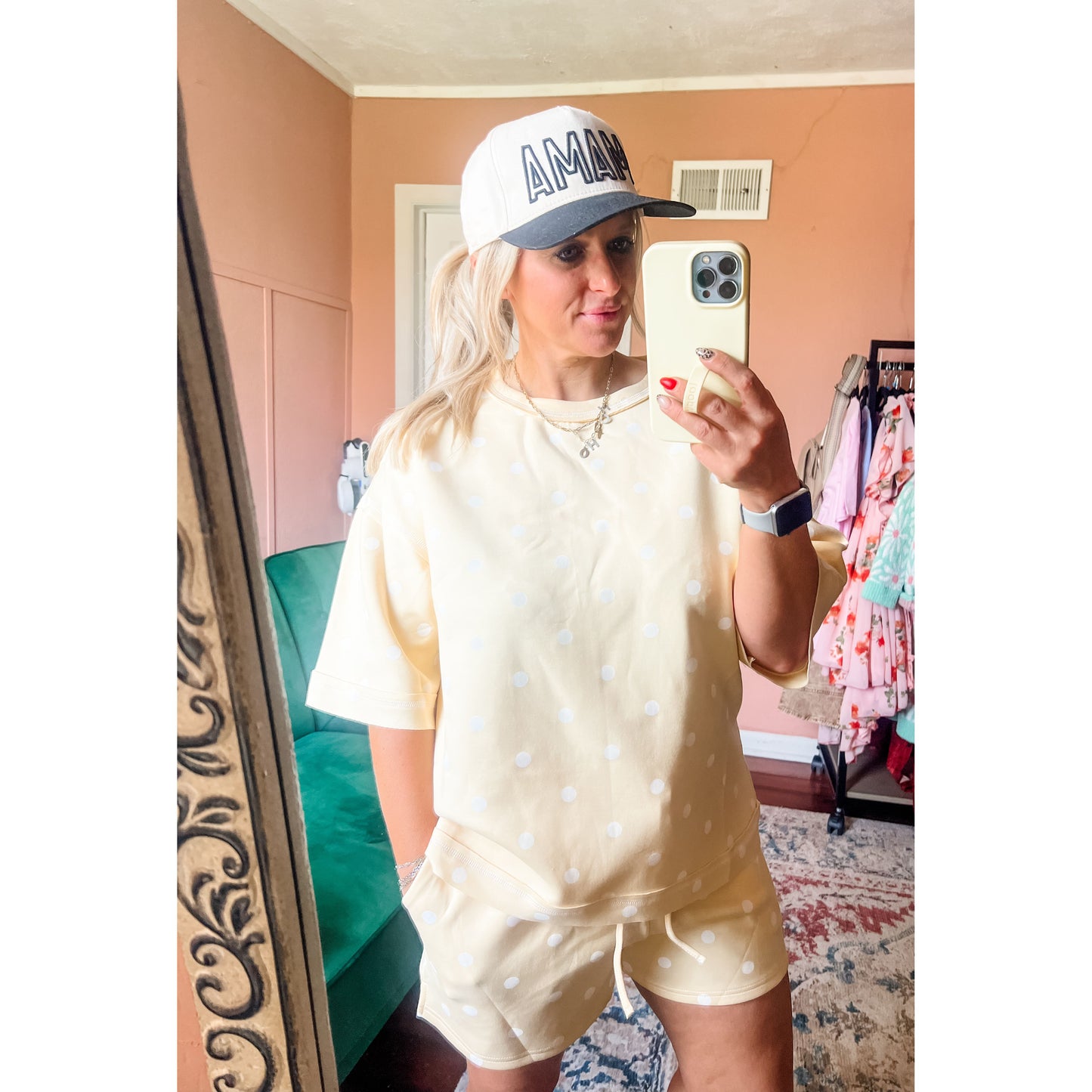 Polka Dot Scuba Top and Shorts Set