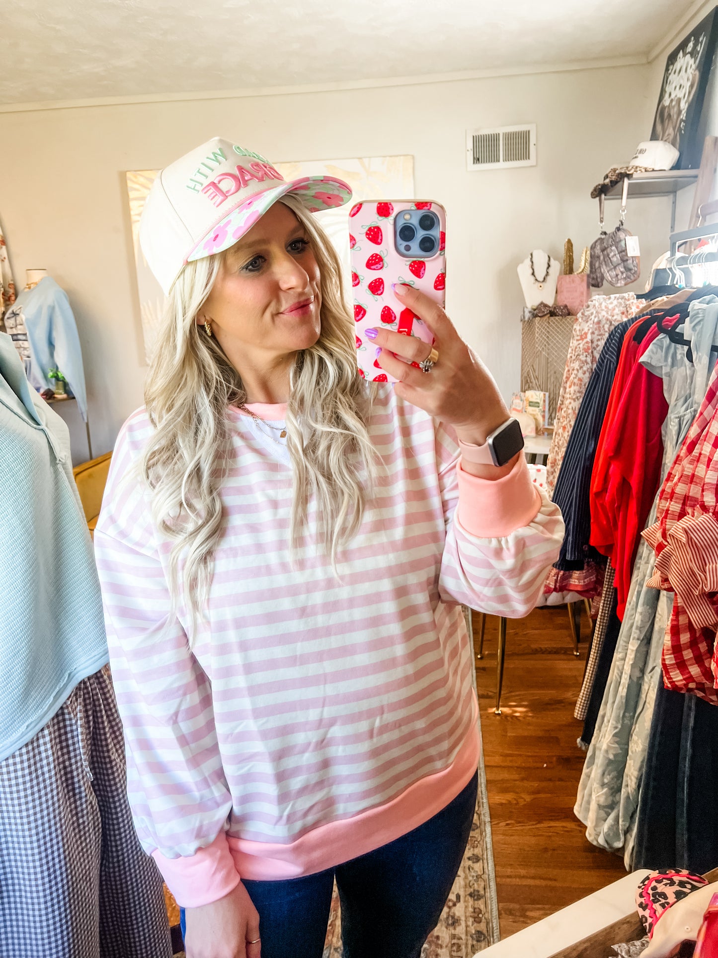 Spring Striped Crew Neck