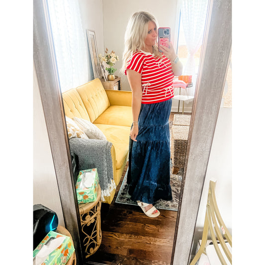 Denim Midi Skirt