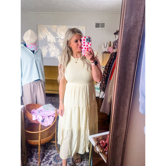 Yellow Smocked Dress