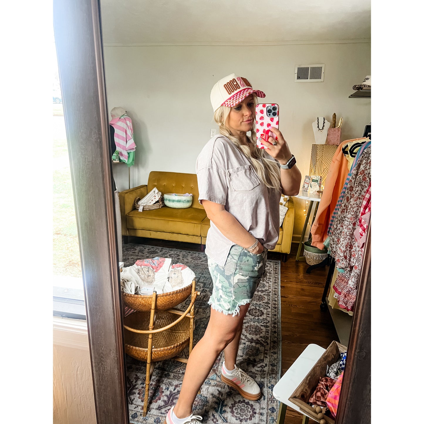 Camo Denim Shorts