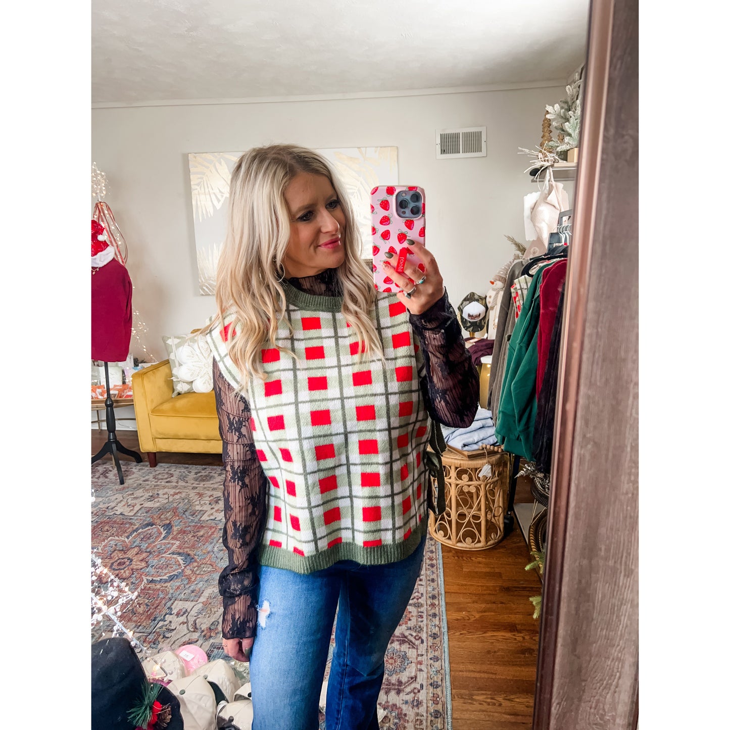 Christmas Plaid Sweater Vest