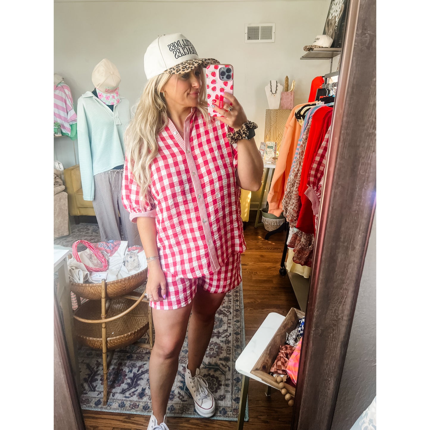 Checkered Shirt & Shorts Set