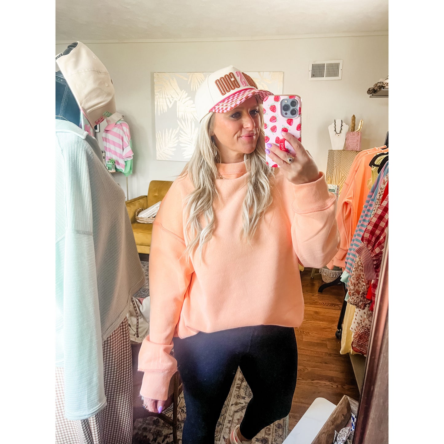 Peach Mock Neck