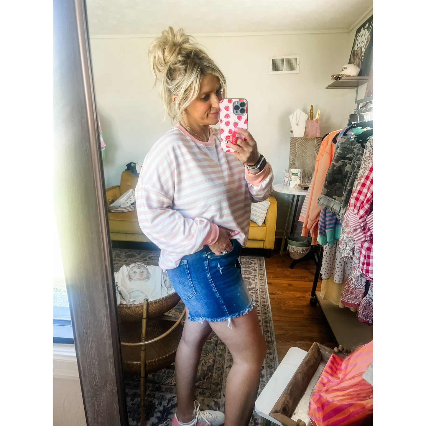 Dark Tide Raw Hem Shorts