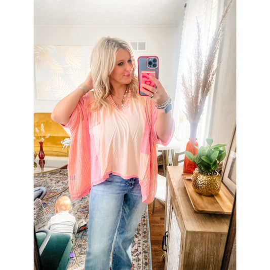 Oversized Contrast Top