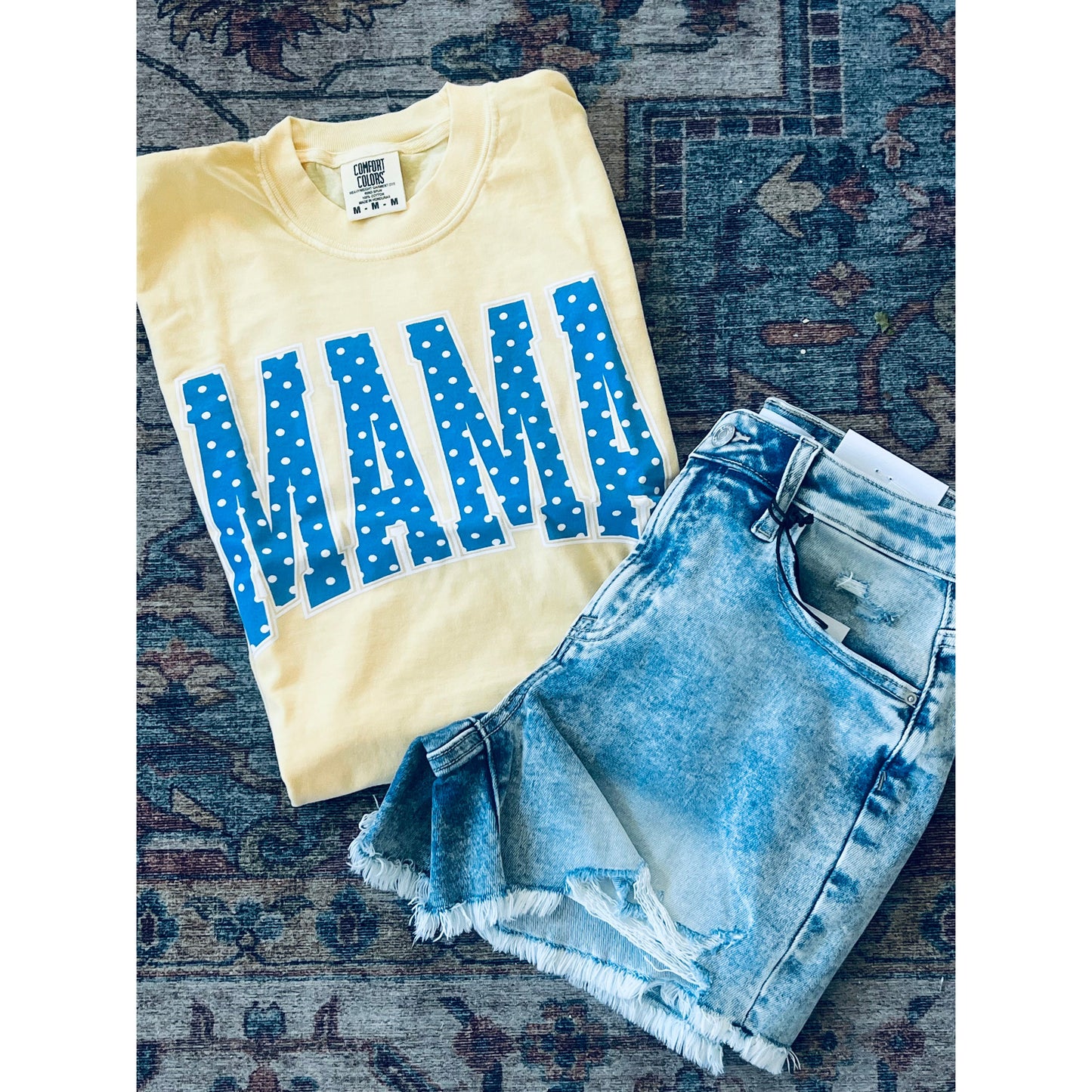 Mama Blue Polka Dots Tee