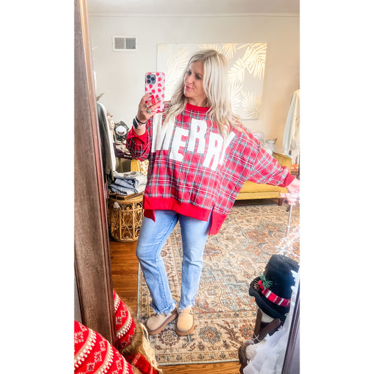 Plaid Merry Patch Sweatshirt