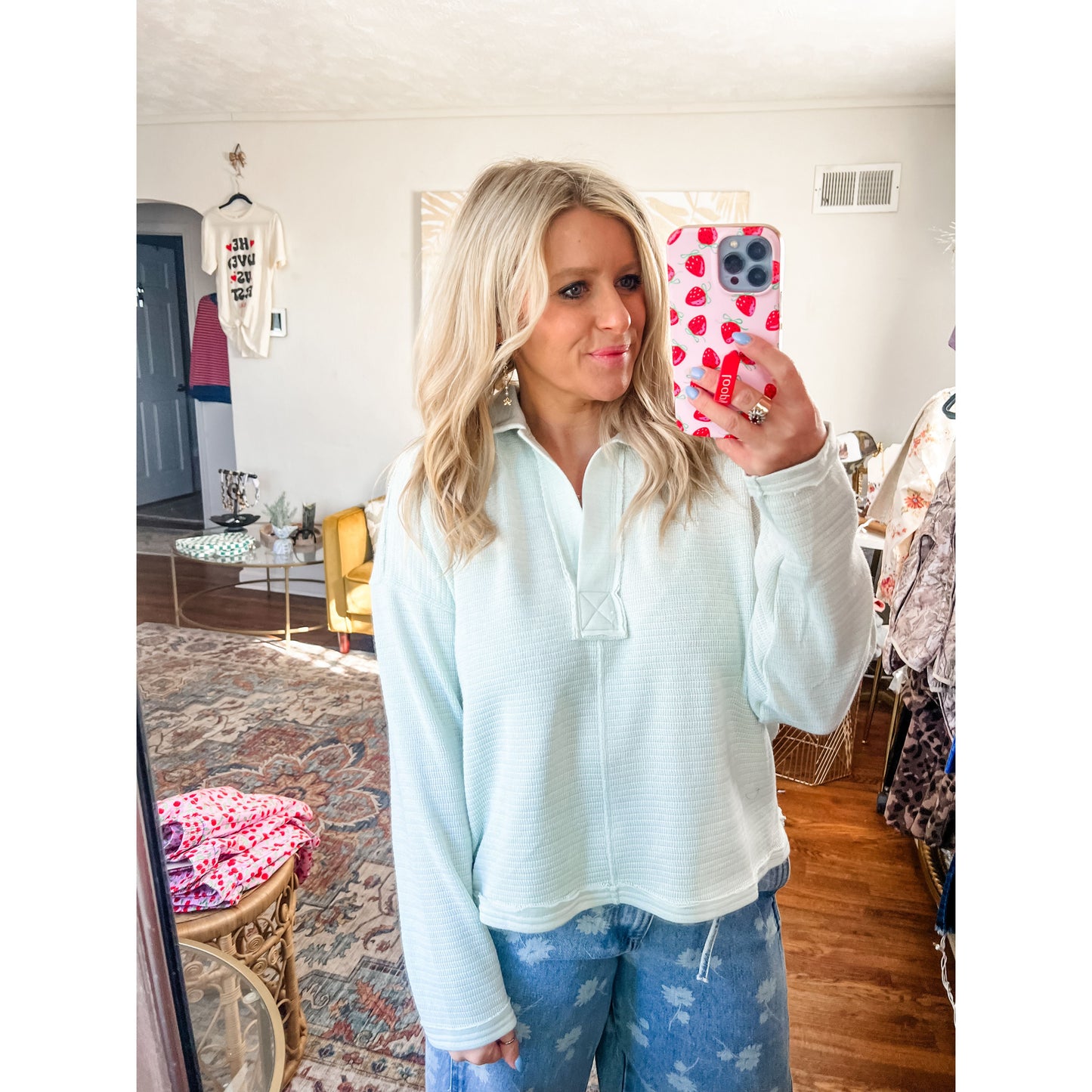 Mint Long Sleeve Polo