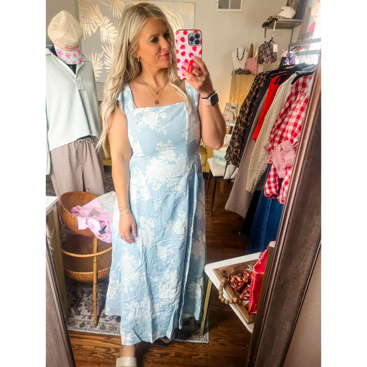 Floral Bell Sleeve Midi