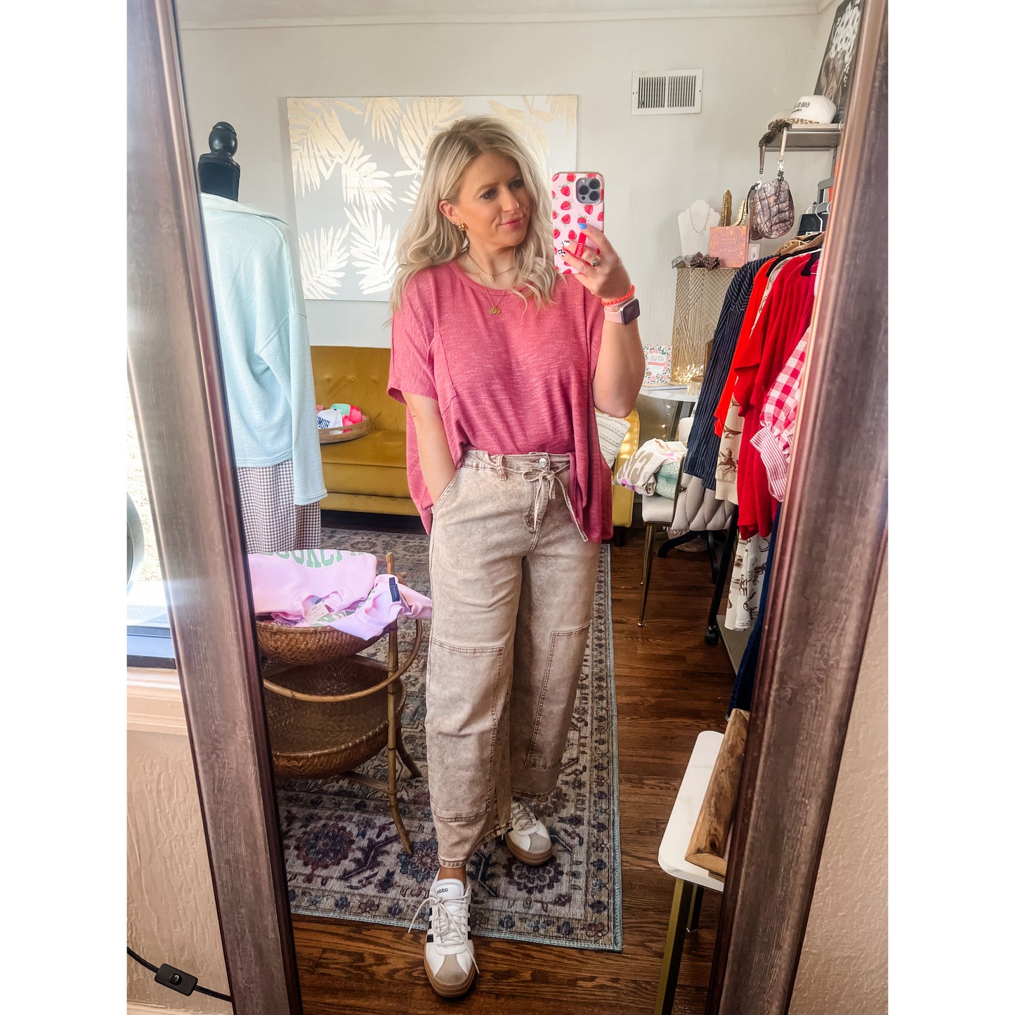 Acid Wash Barrel Pants