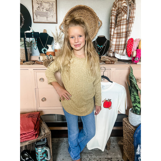 GIRLS Ribbed Basic Tunic Top