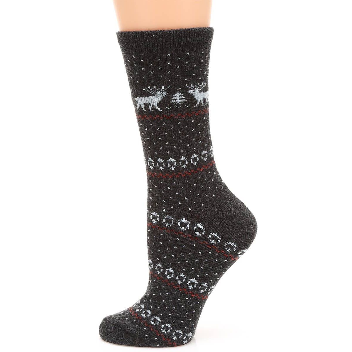 Reindeer Wool Blend Crew Socks