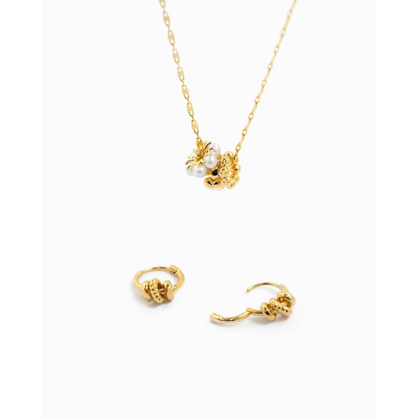 Rope Rondelle Link Hoop Earrings