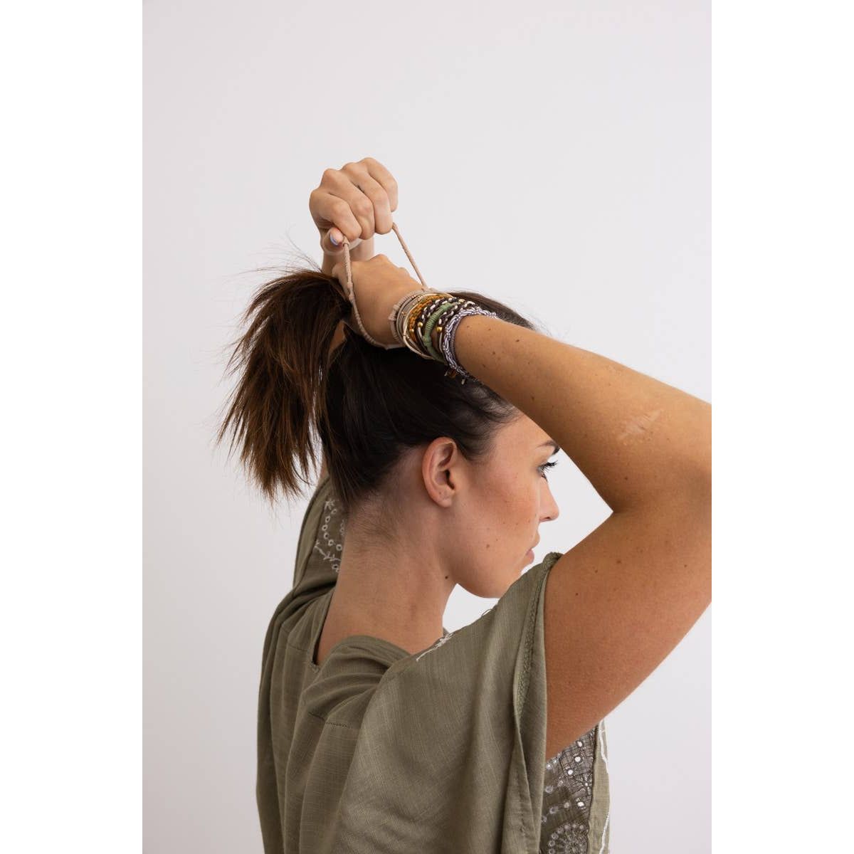 Retro Bohemian Stackable Hair Tie Bracelet Set ☮️