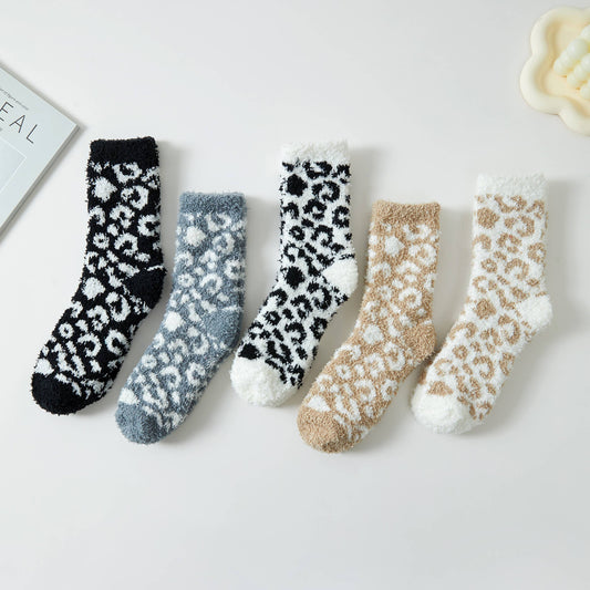 Leopard Fuzzy Socks