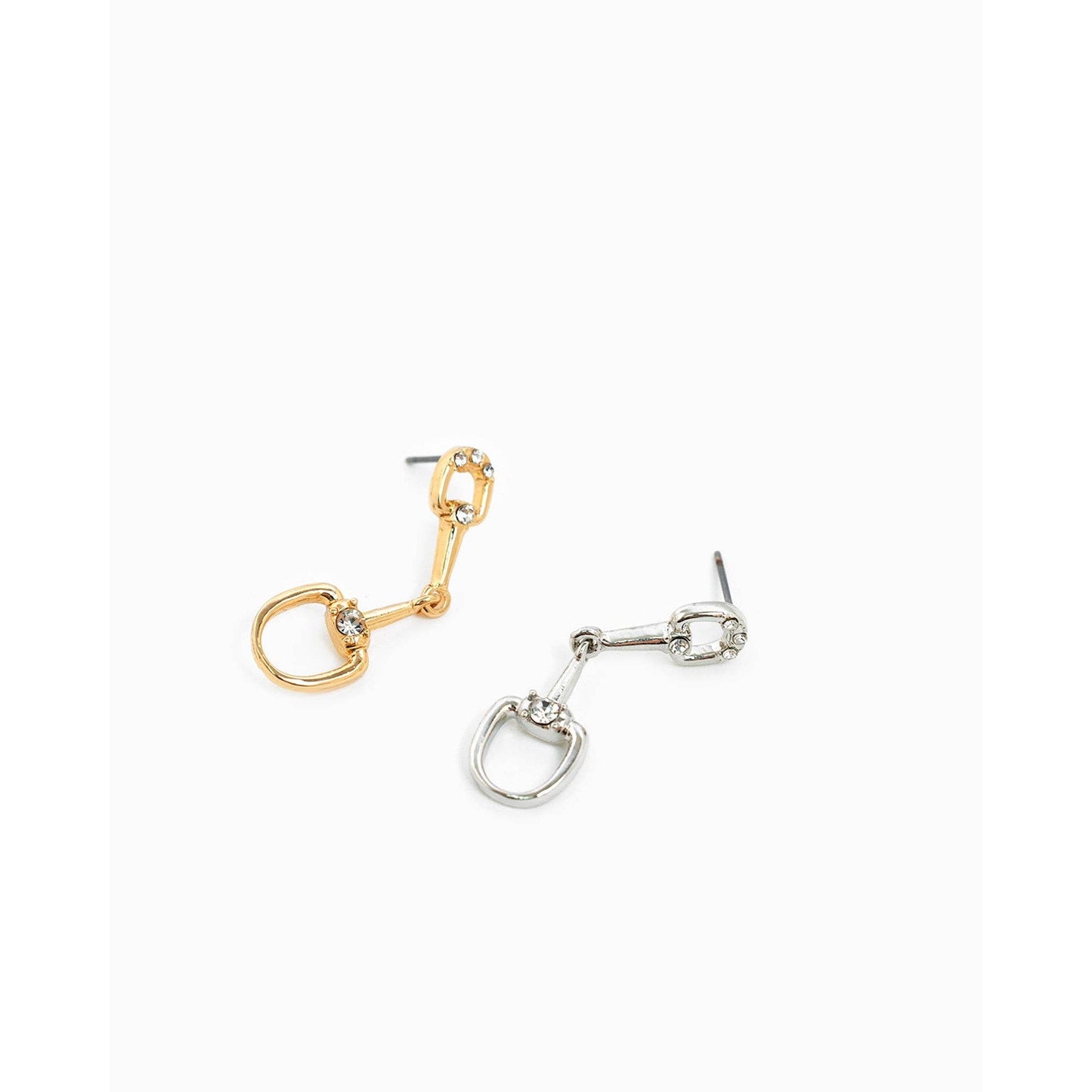 Western Horsebit Drop Stone Earrings