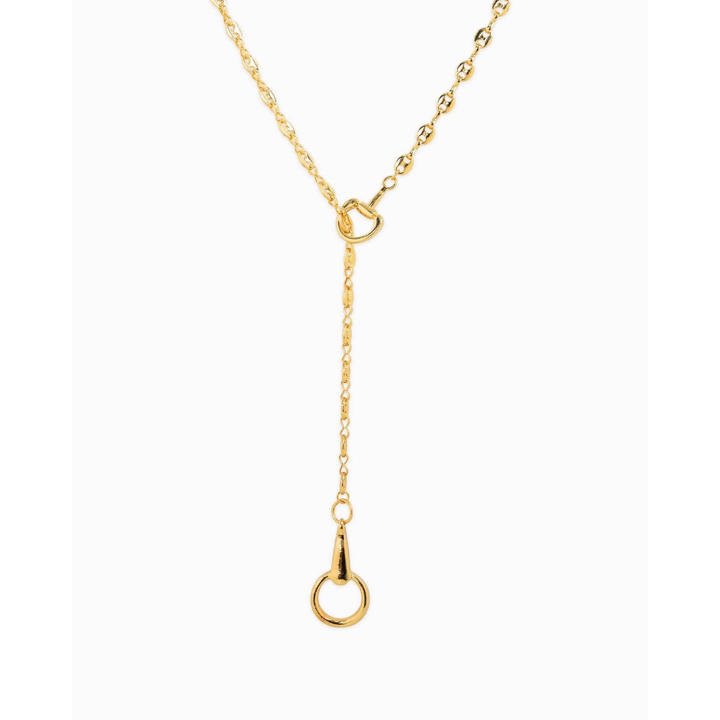 Horsebit Y-Drop Mariner Chain Necklace