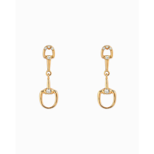 Western Horsebit Drop Stone Earrings