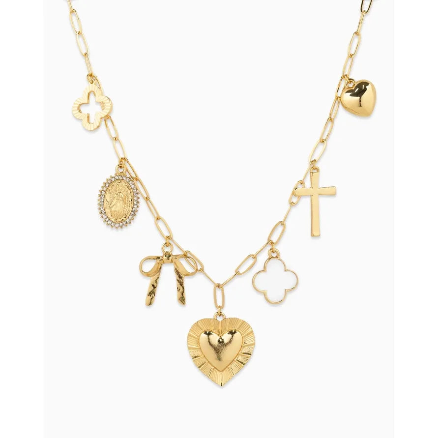 Heart Multi Gold Charm Necklace