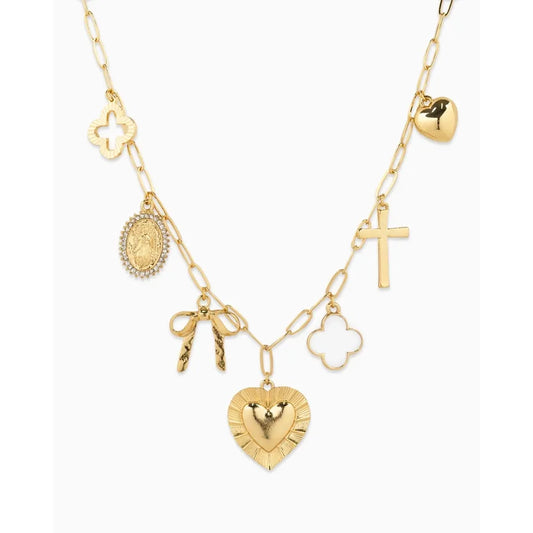 Heart Multi Gold Charm Necklace