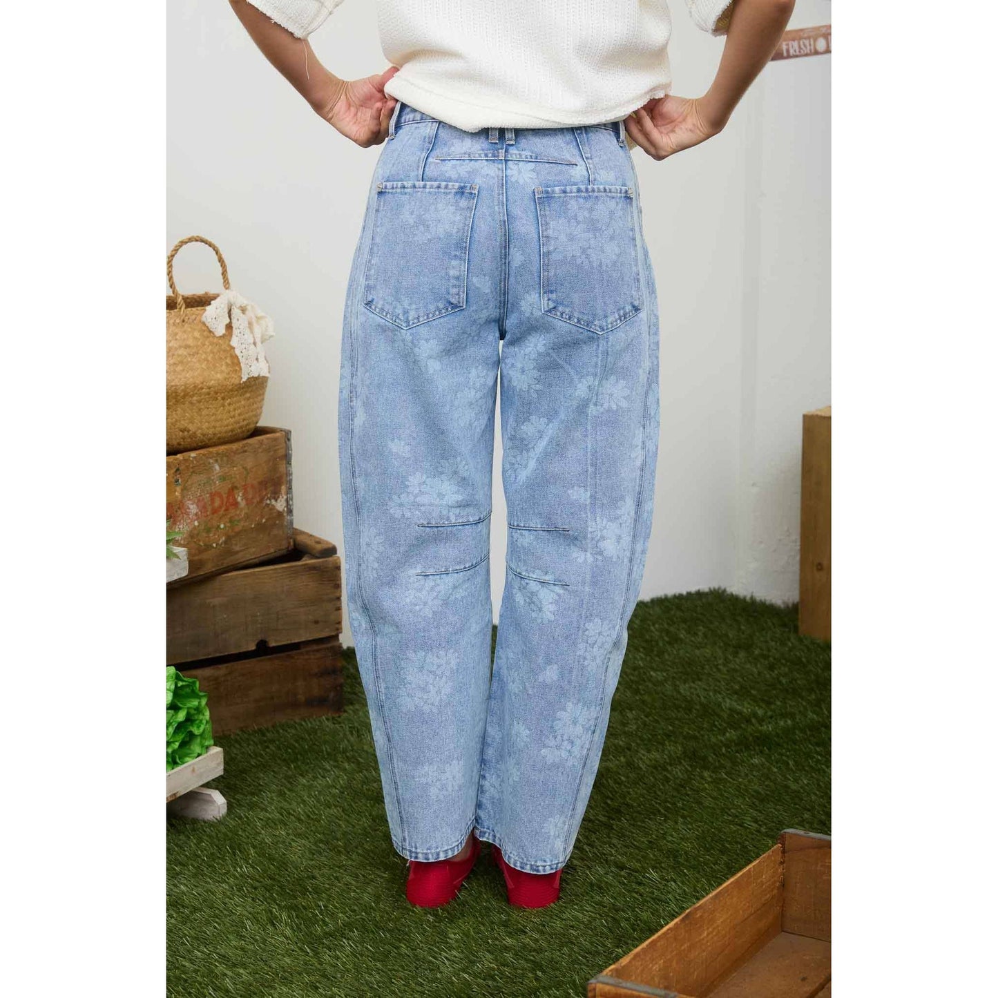 Floral Washed Denim