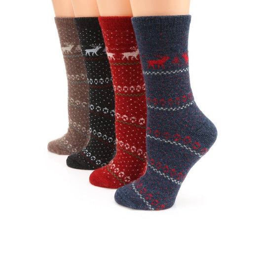 Reindeer Wool Blend Crew Socks