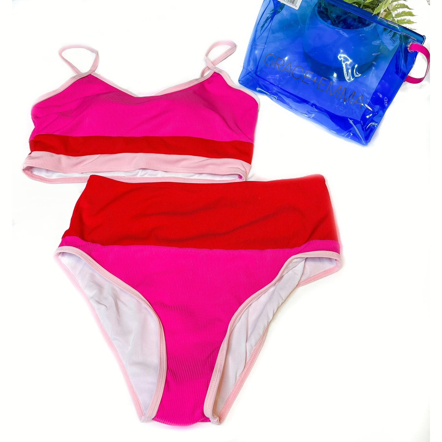 The Elle Color-Block Swim Set