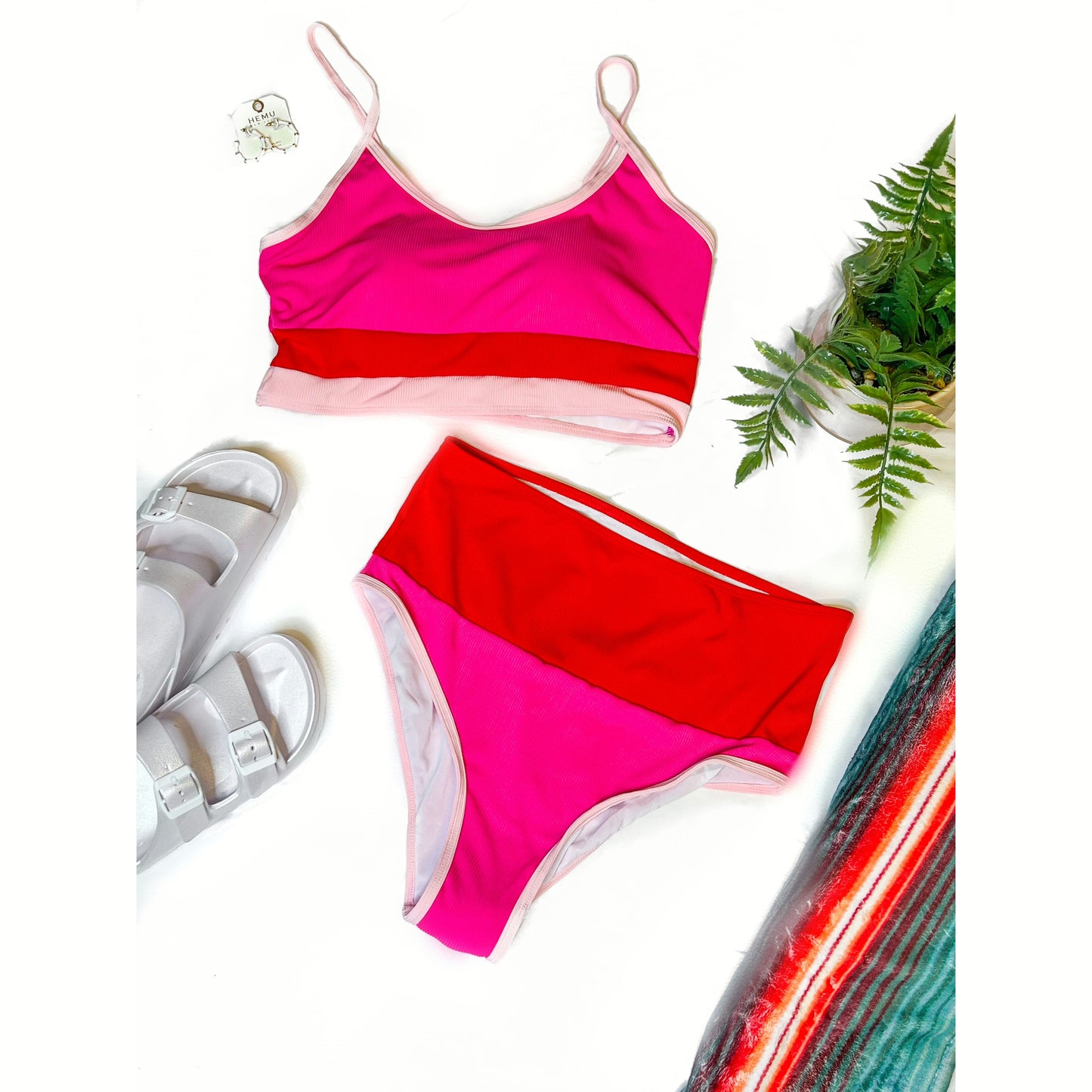 The Elle Color-Block Swim Set