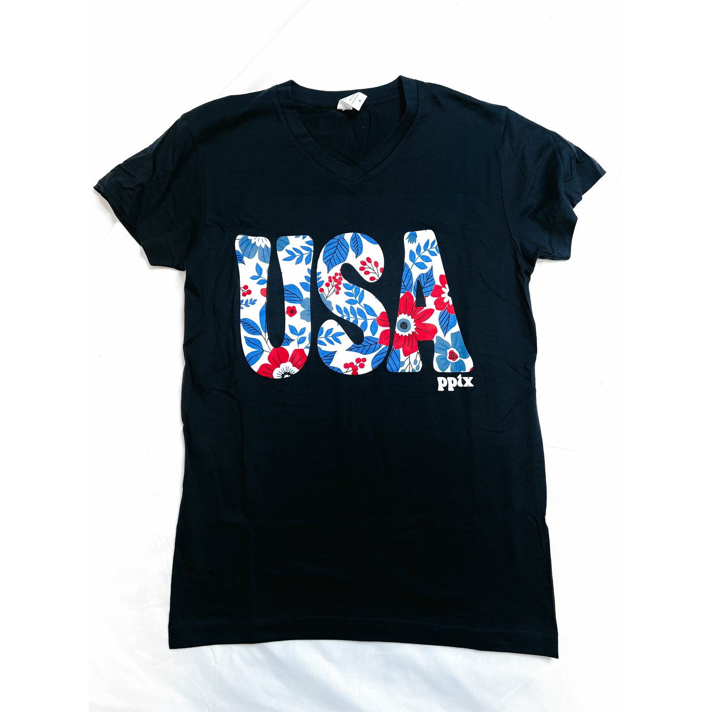 Floral USA Tee